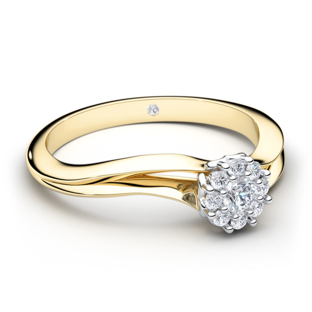 Heart Engagement ring 3D print model_1