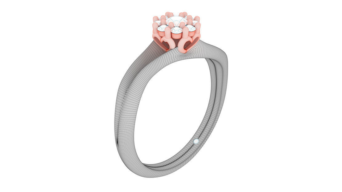 Heart Engagement ring 3D print model_9