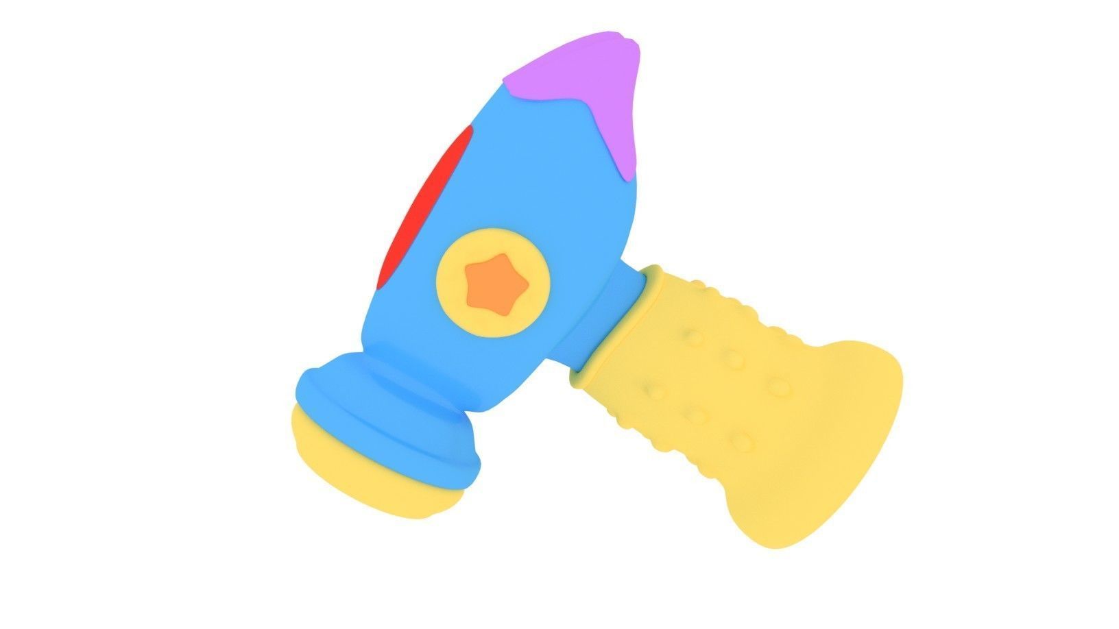 Toy Hammer Low-poly 3D model_1