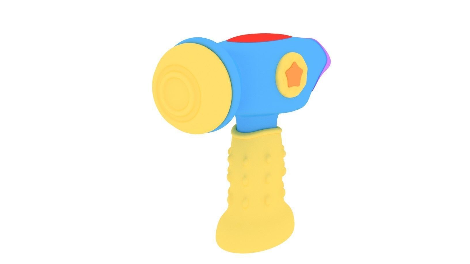 Toy Hammer Low-poly 3D model_3