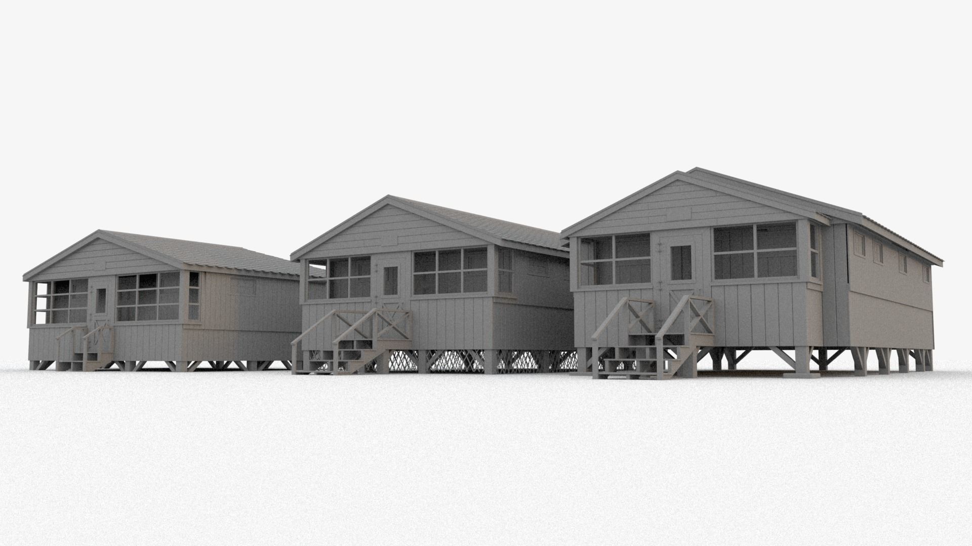 Summer Camp Bunks Sea side cabin 3D model_3