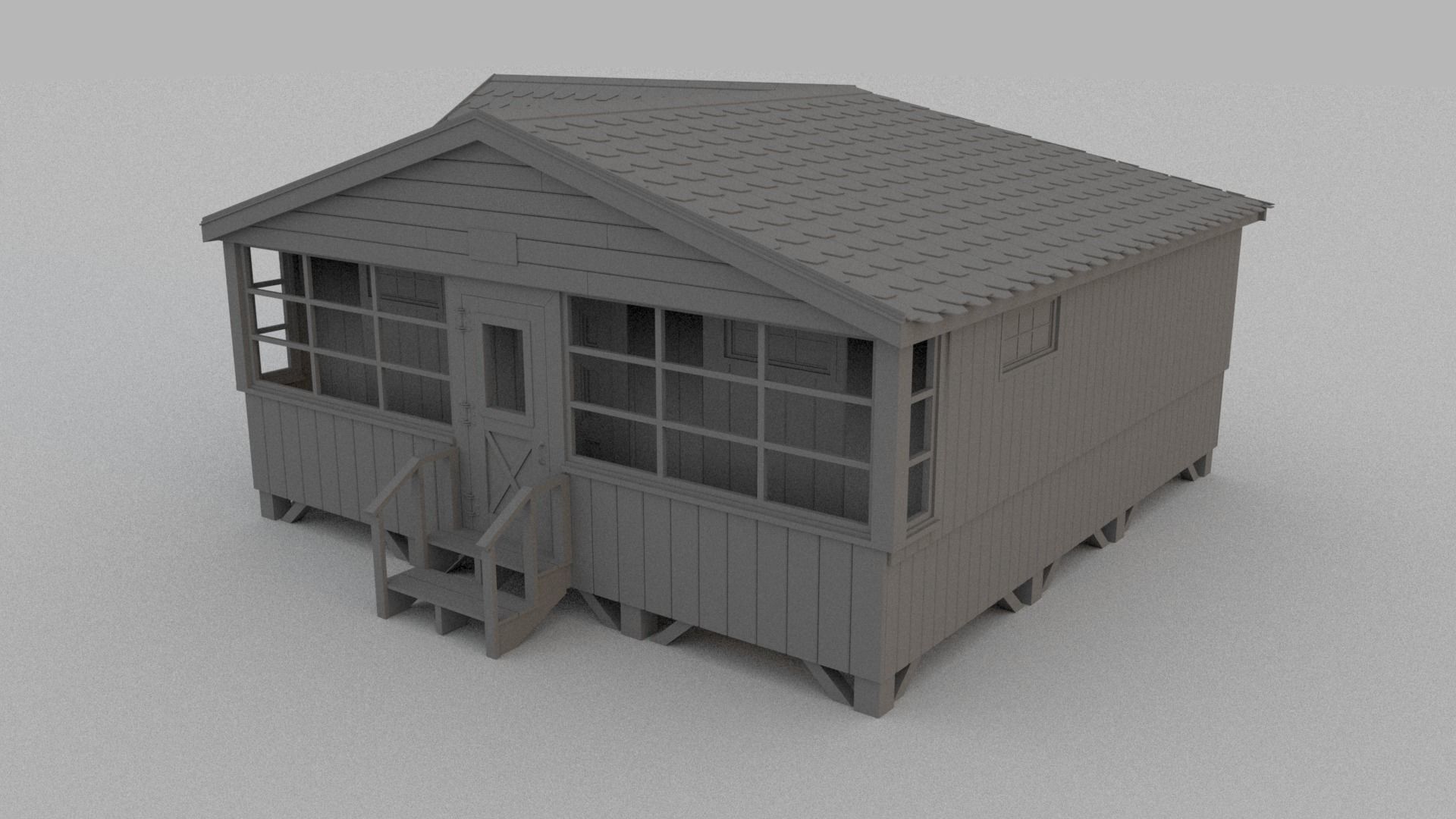 Summer Camp Bunks Sea side cabin 3D model_7