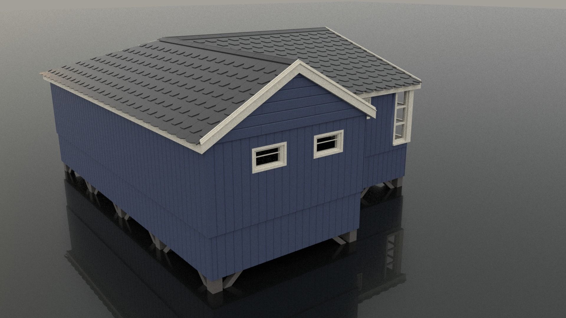 Summer Camp Bunks Sea side cabin 3D model_6