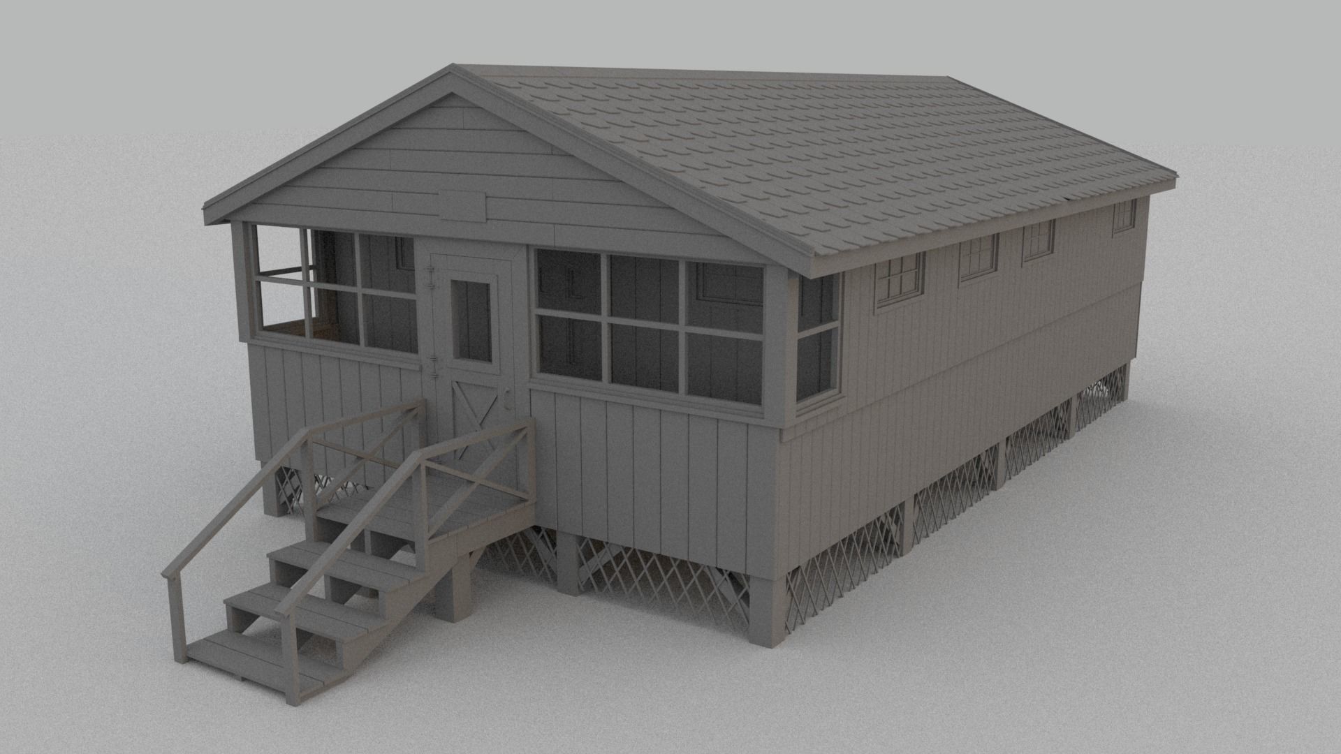 Summer Camp Bunks Sea side cabin 3D model_10
