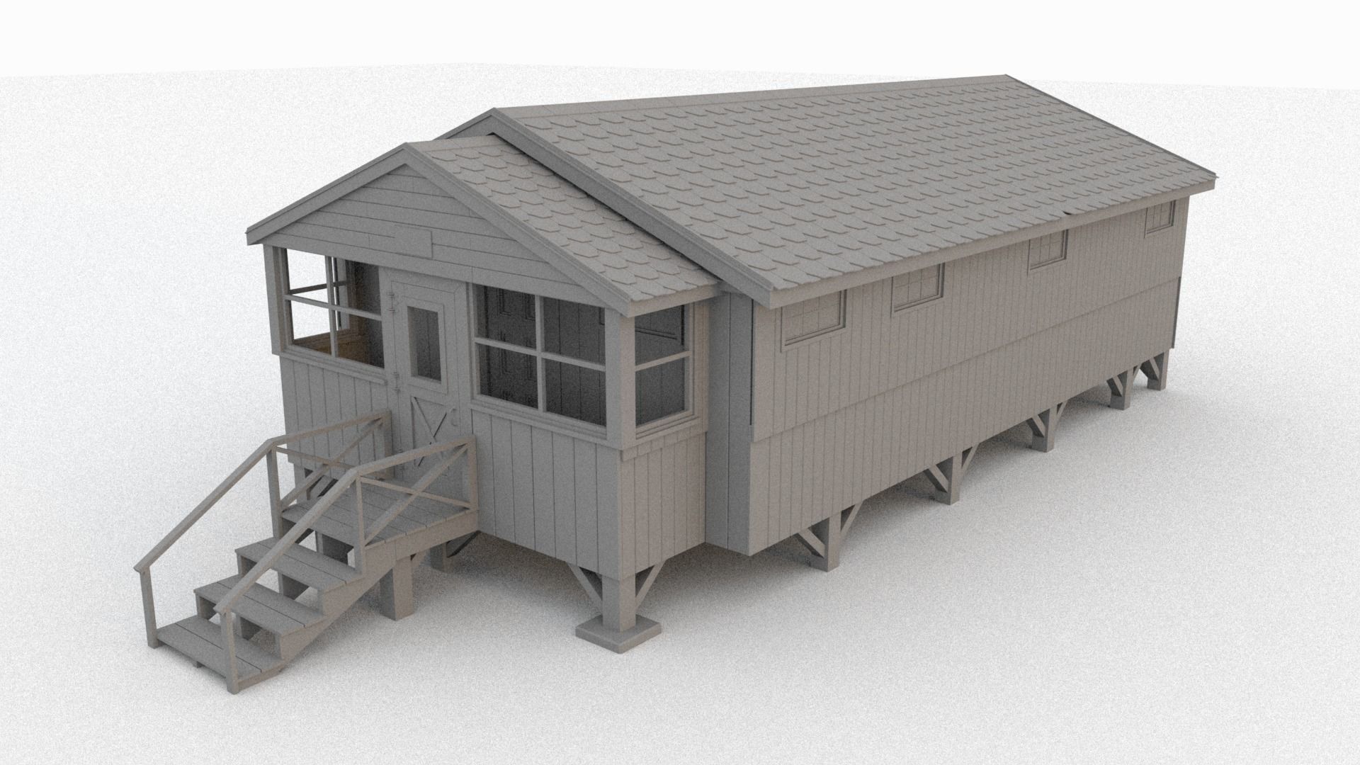 Summer Camp Bunks Sea side cabin 3D model_13