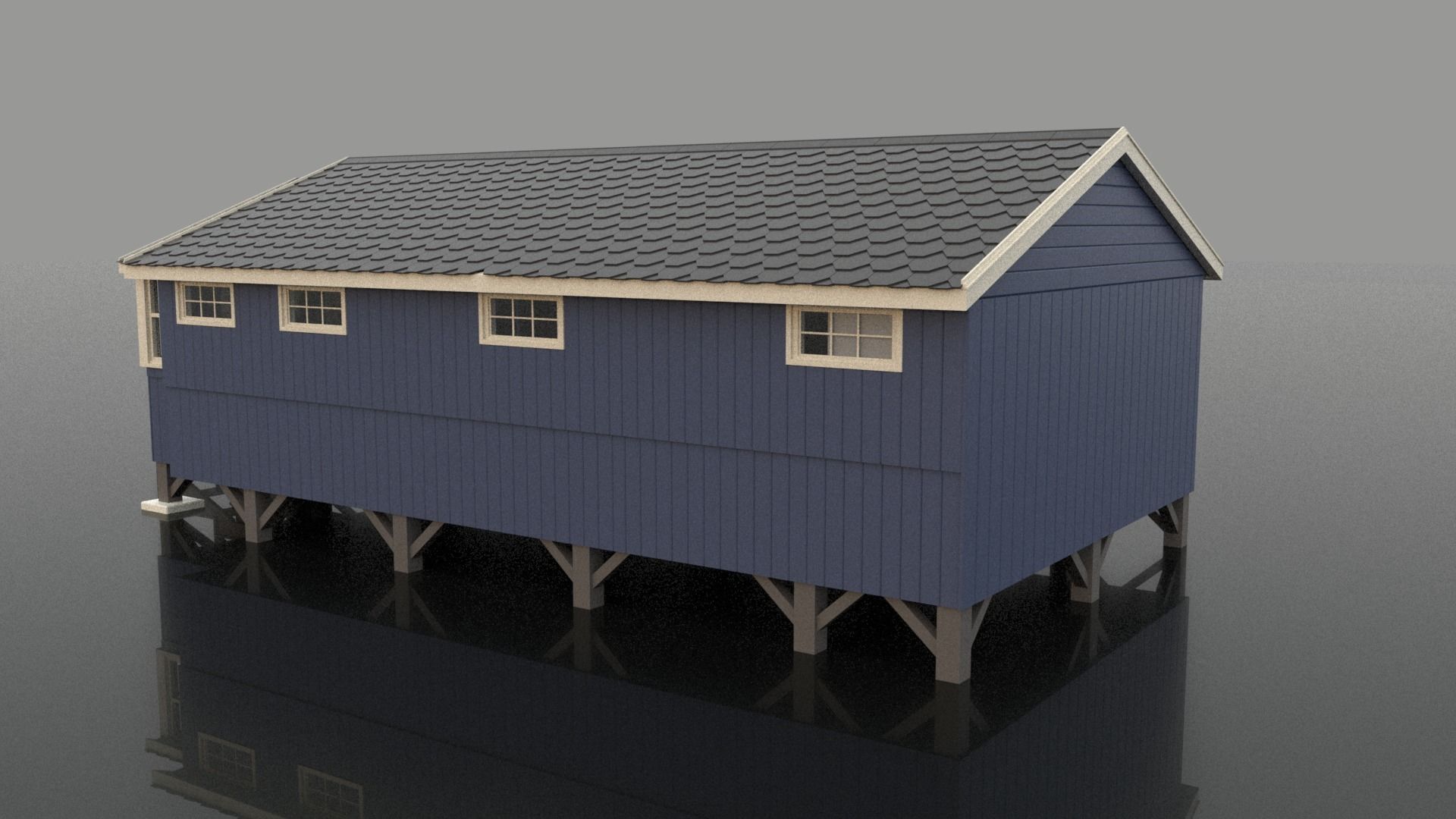 Summer Camp Bunks Sea side cabin 3D model_12