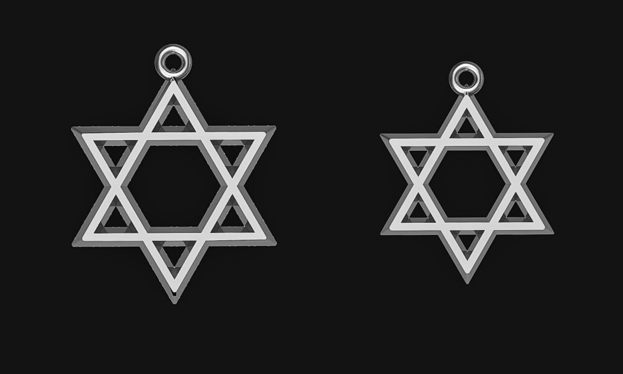David star 3d printable model stl 3dm pendant 3d model 3D print model_10