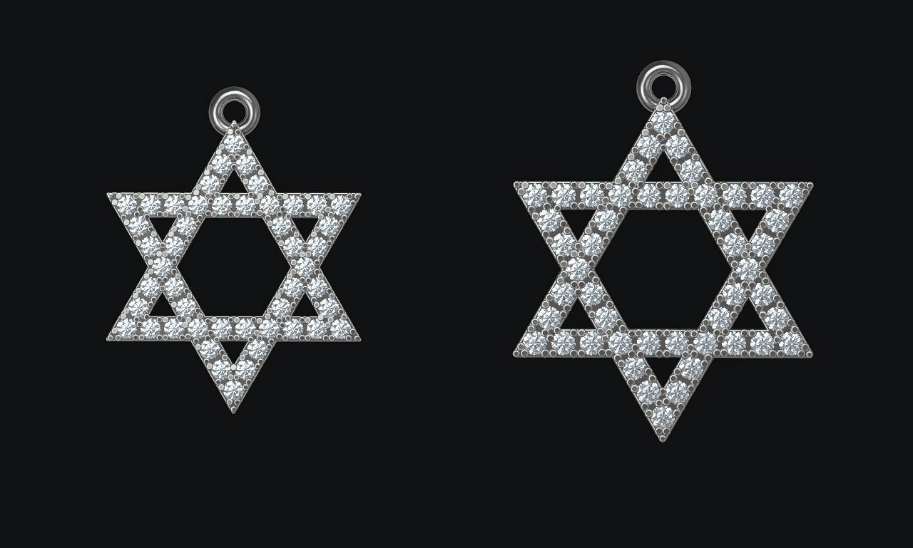 David star 3d printable model stl 3dm pendant 3d model 3D print model_7