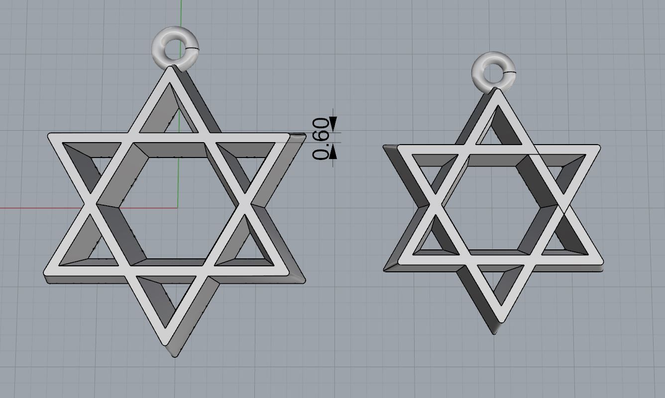 David star 3d printable model stl 3dm pendant 3d model 3D print model_5