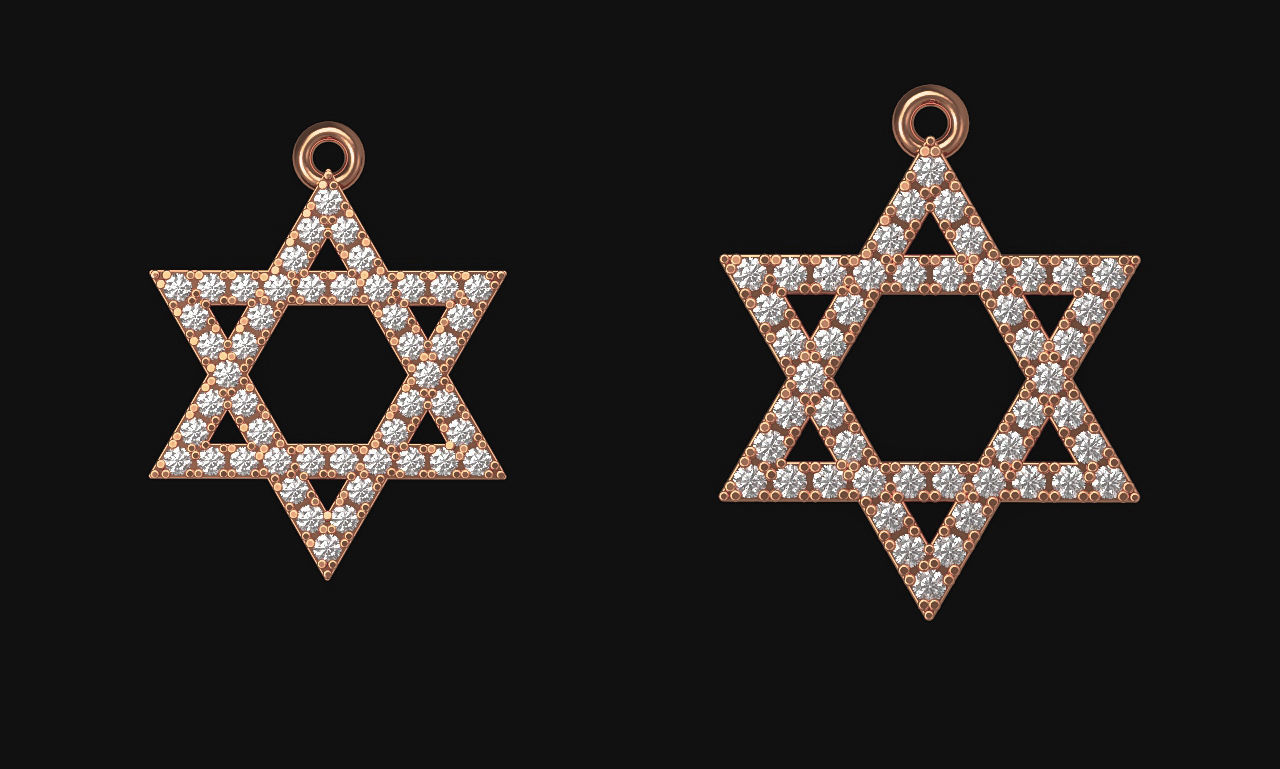 David star 3d printable model stl 3dm pendant 3d model 3D print model_11