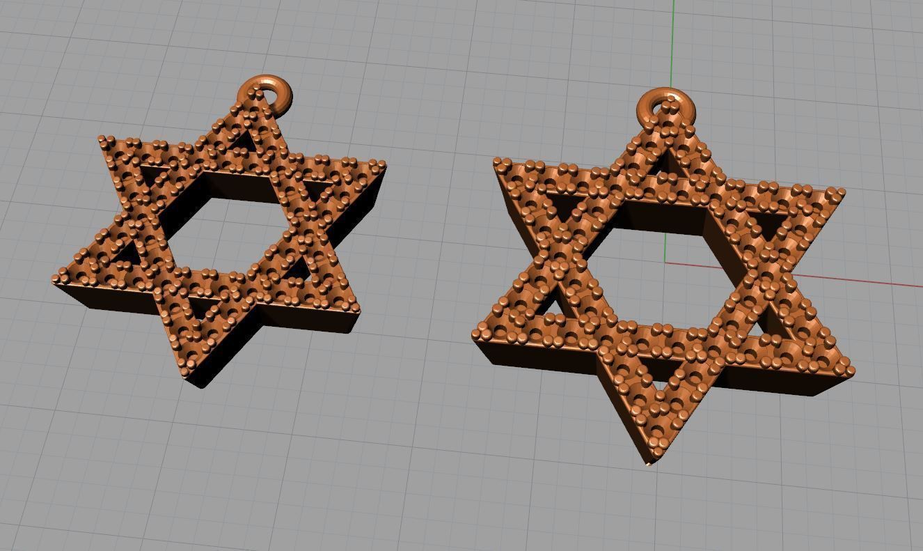 David star 3d printable model stl 3dm pendant 3d model 3D print model_17