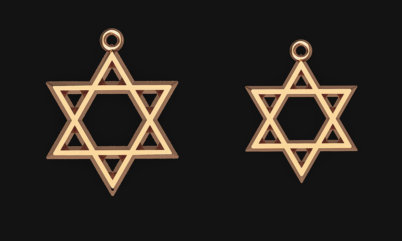 David star 3d printable model stl 3dm pendant 3d model 3D print model_9