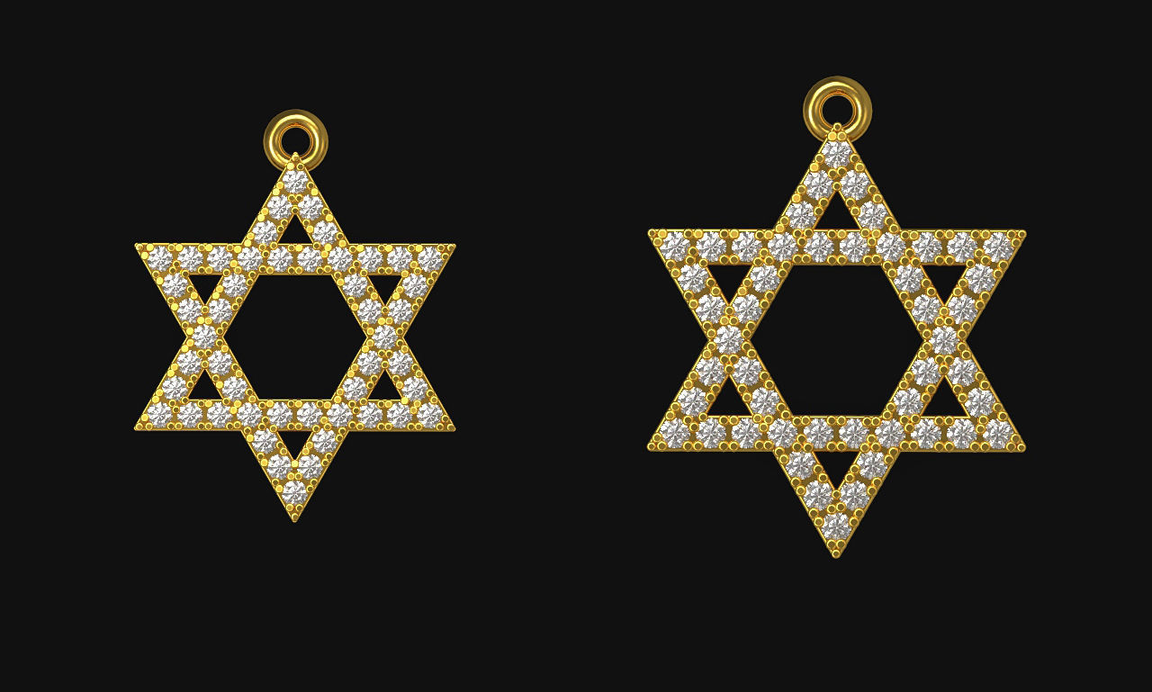 David star 3d printable model stl 3dm pendant 3d model 3D print model_1