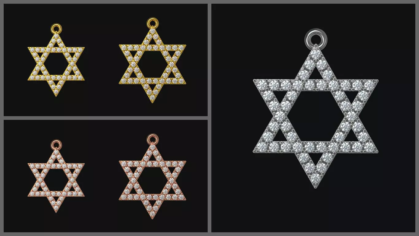 David star 3d printable model stl 3dm pendant 3d model 3D print model_0