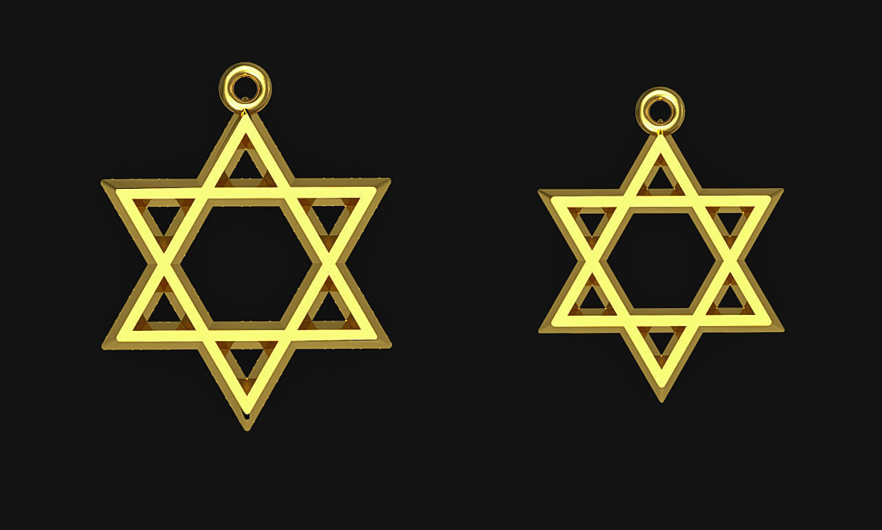 David star 3d printable model stl 3dm pendant 3d model 3D print model_8