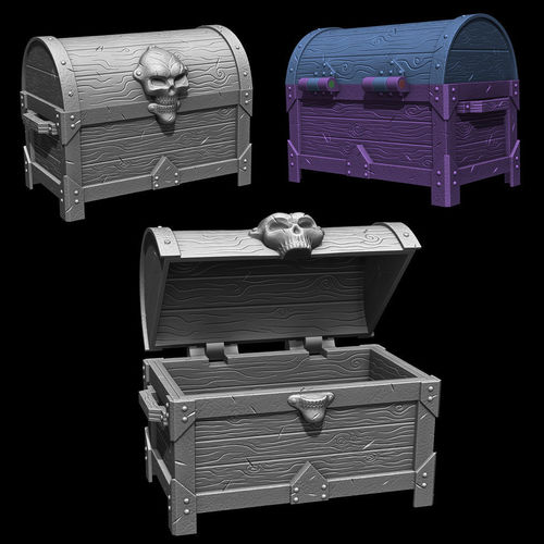 -FREE-Openable Chest Kit for 3D Print Free 3D print model