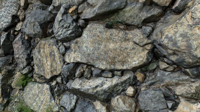 Rock cliff low poly Low-poly 3D model