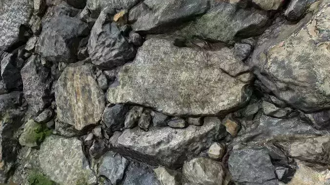 Rock cliff low poly