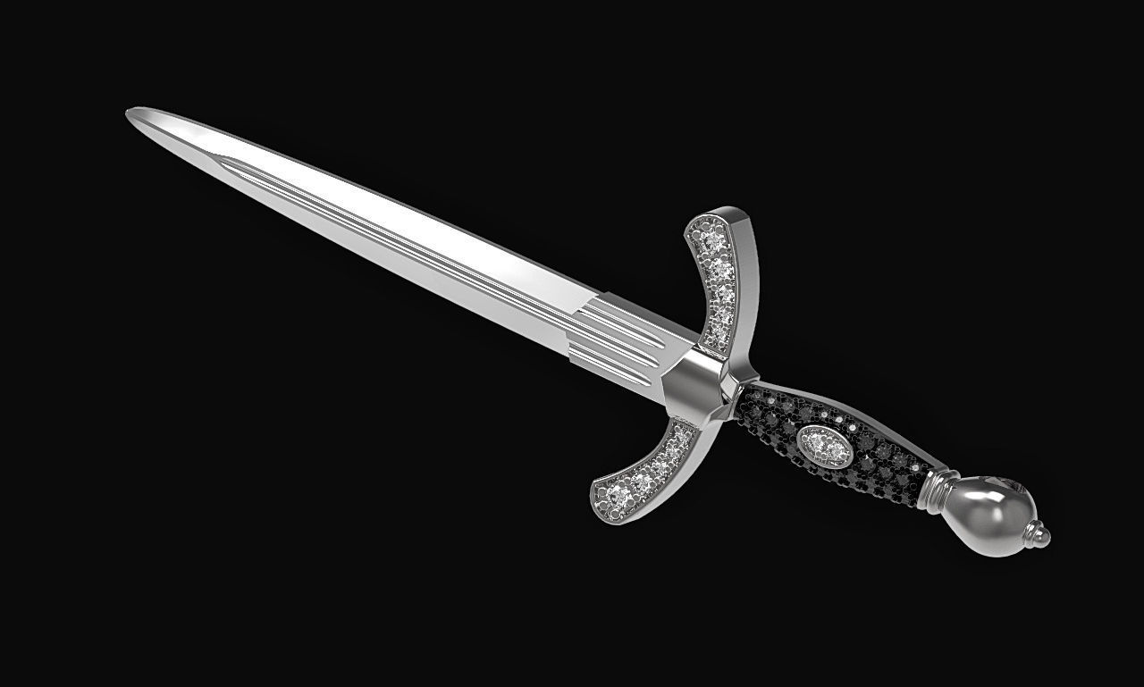 Sword 3d model for print mens pendant necklace 3dm stl file 3D print model_14