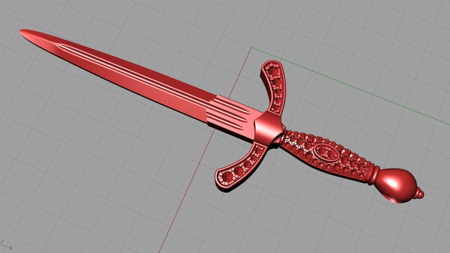 Sword 3d model for print mens pendant necklace 3dm stl file 3D print model_17