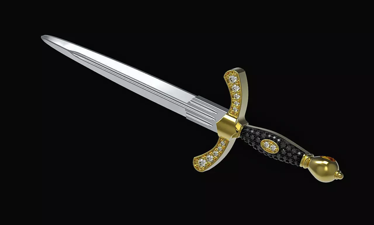 Sword 3d model for print mens pendant necklace 3dm stl file 3D print model_0