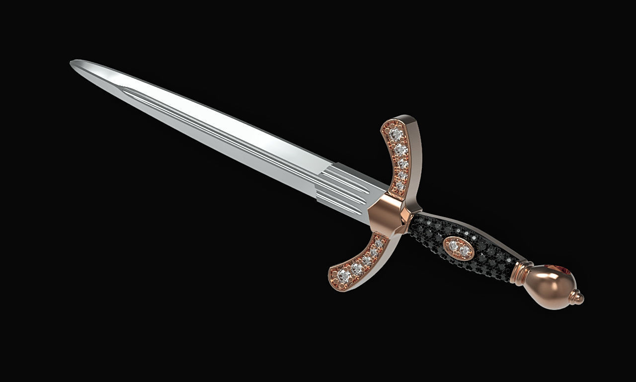 Sword 3d model for print mens pendant necklace 3dm stl file 3D print model_13