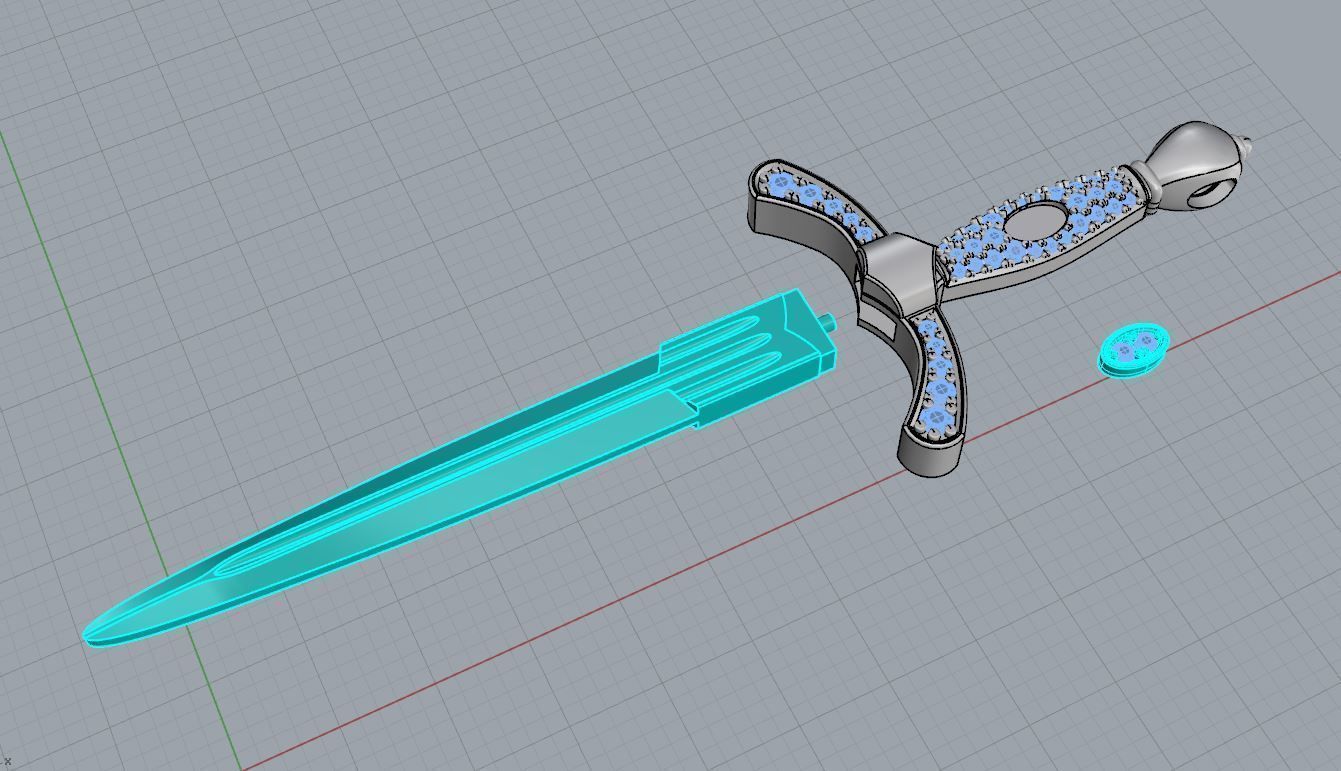 Sword 3d model for print mens pendant necklace 3dm stl file 3D print model_10