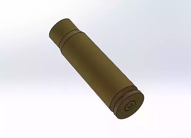 Kalashnikov bullet case model version one Low-poly 3D model