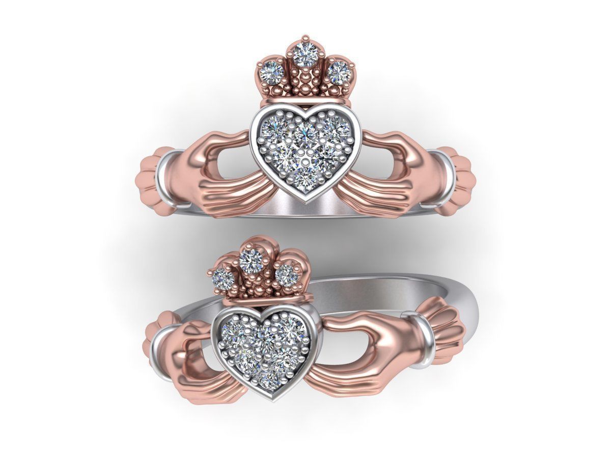 Claddagh Engagement ring Irish ring 3d print model 3D print model_2
