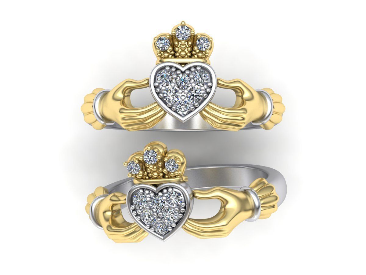 Claddagh Engagement ring Irish ring 3d print model 3D print model_1