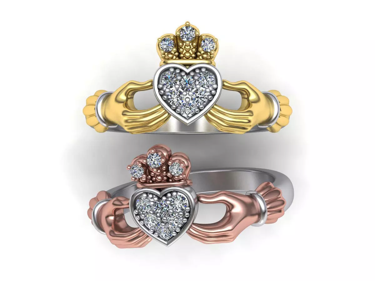 Claddagh Engagement ring Irish ring 3d print model 3D print model_0