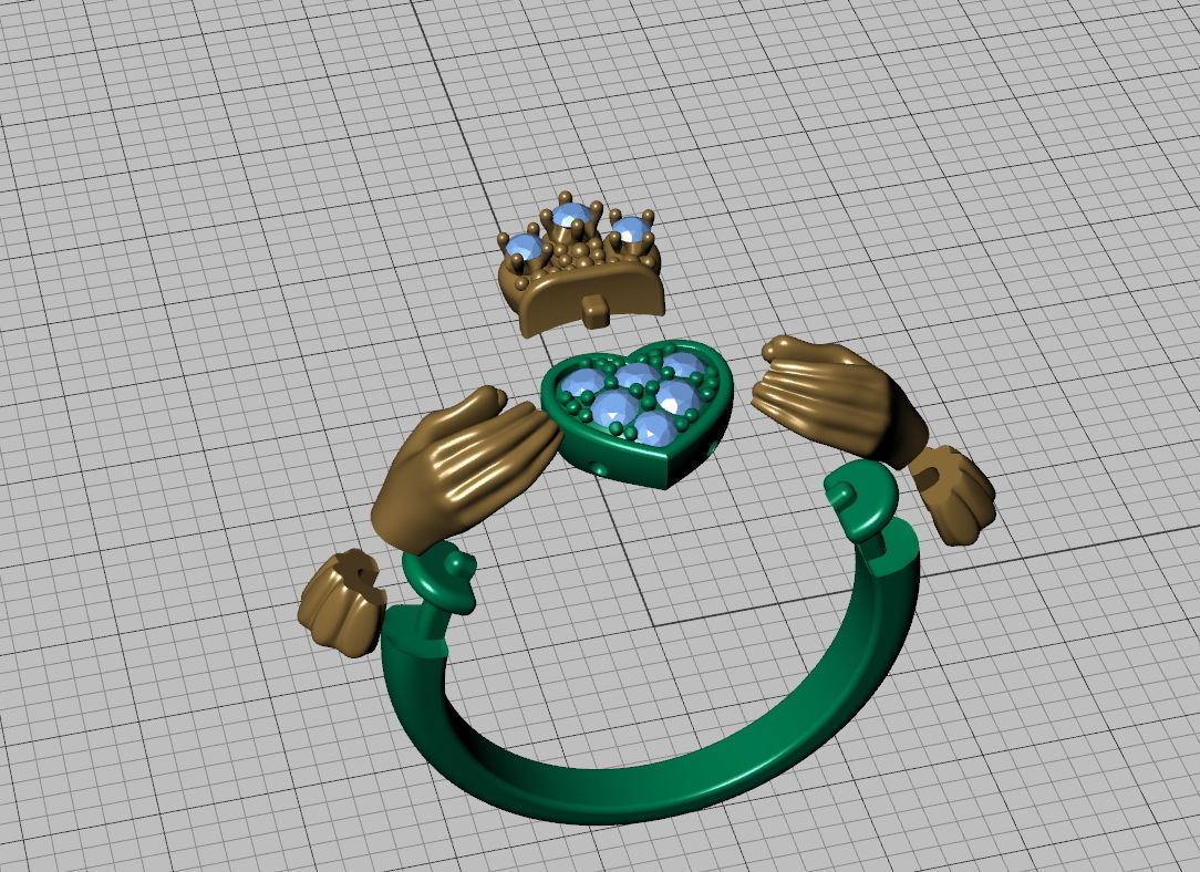 Claddagh Engagement ring Irish ring 3d print model 3D print model_7