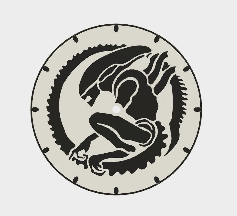 Wall clock ALIEN 3D print model_2