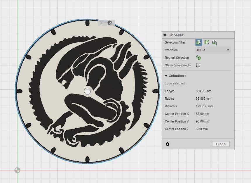 Wall clock ALIEN 3D print model_1