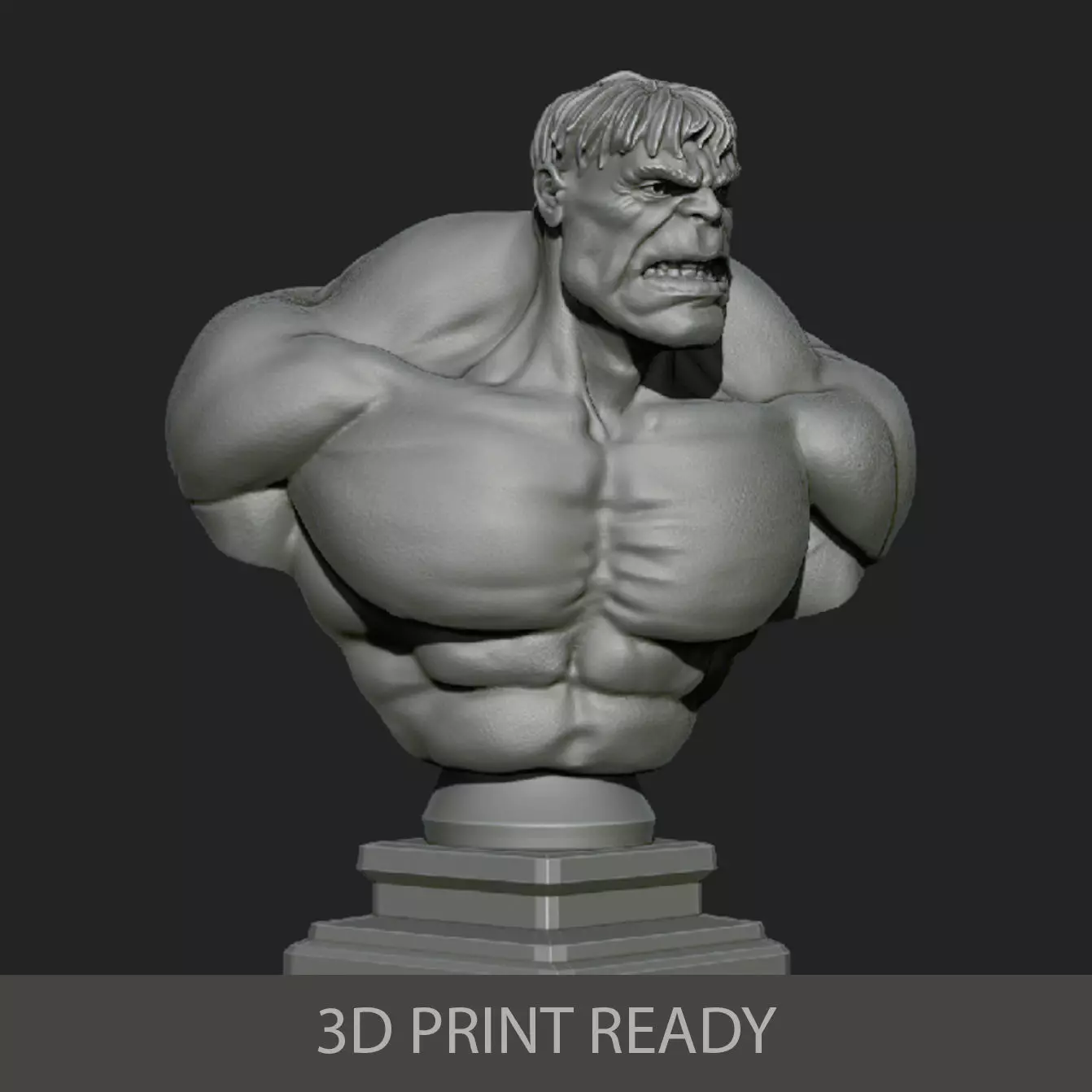 Hulk bust 3D print model_0