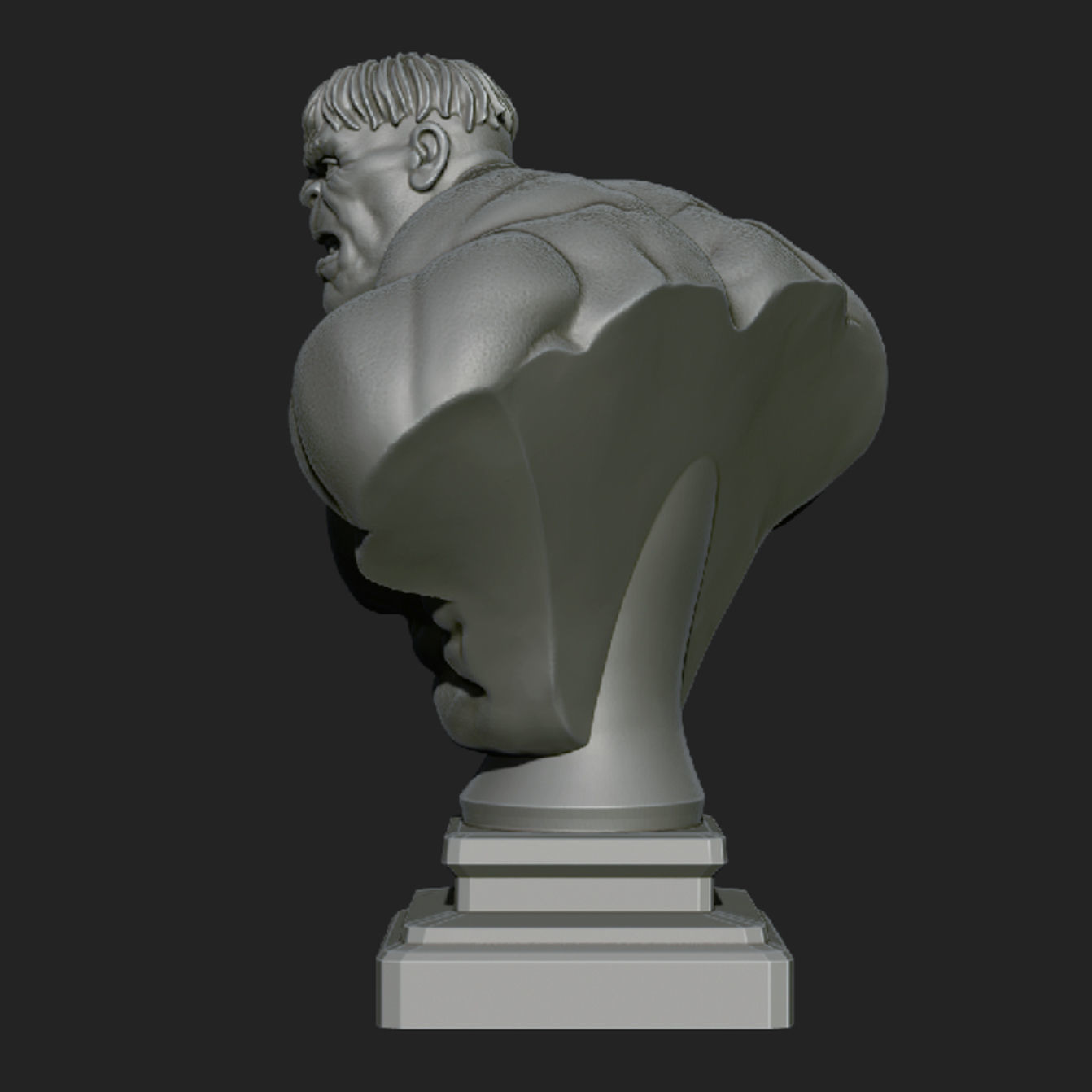 Hulk bust 3D print model_4