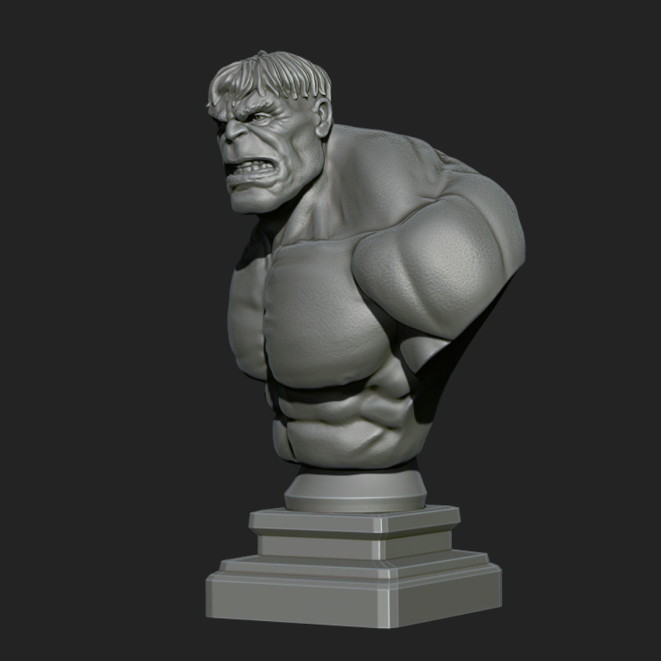 Hulk bust 3D print model_5