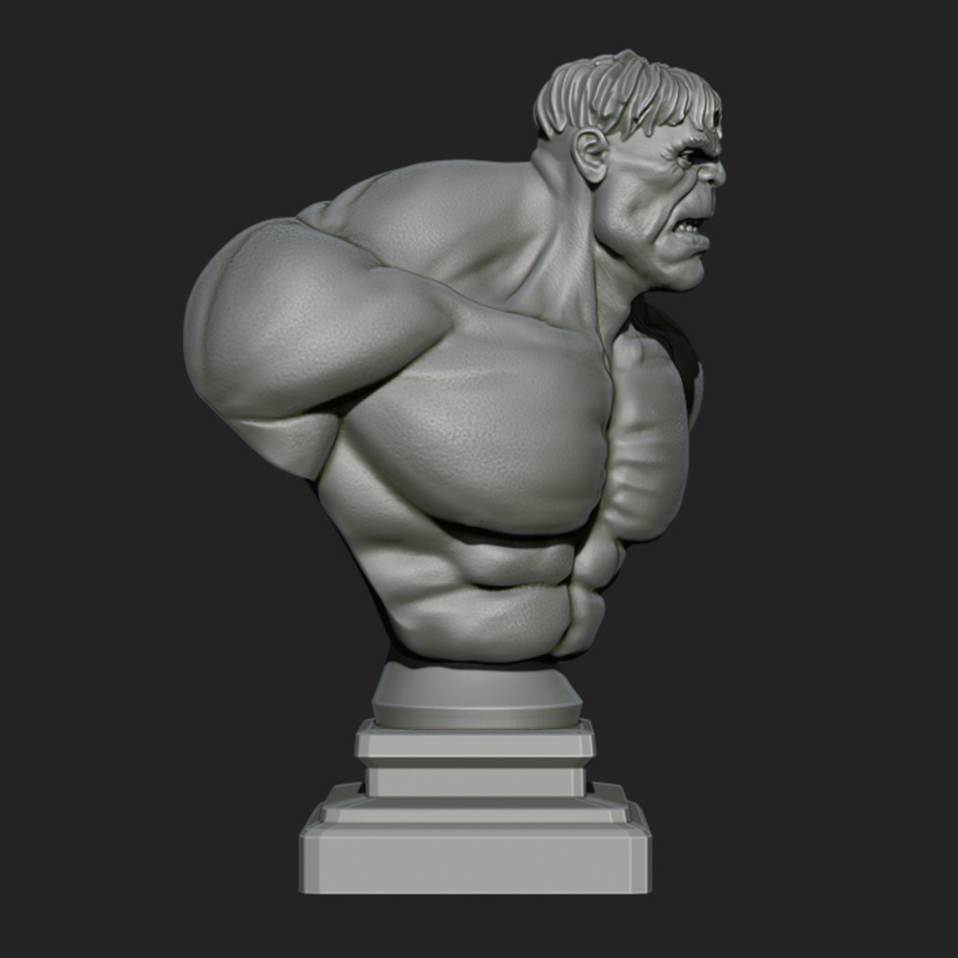 Hulk bust 3D print model_2