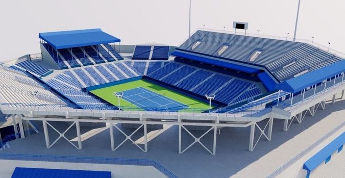 William H G FitzGerald Tennis Center Low-poly 3D model