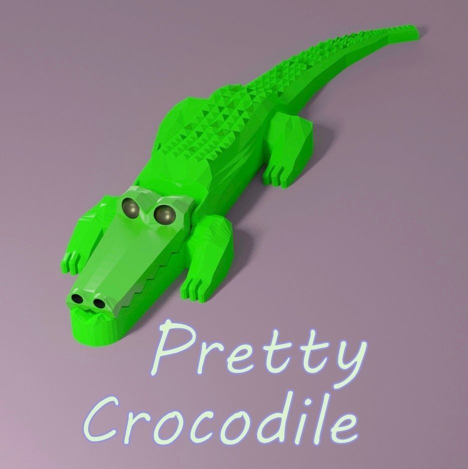 Pretty crocodile 3D print model_8