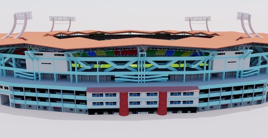 Jawaharlal Nehru Stadium - Kochi Low-poly 3D model_2