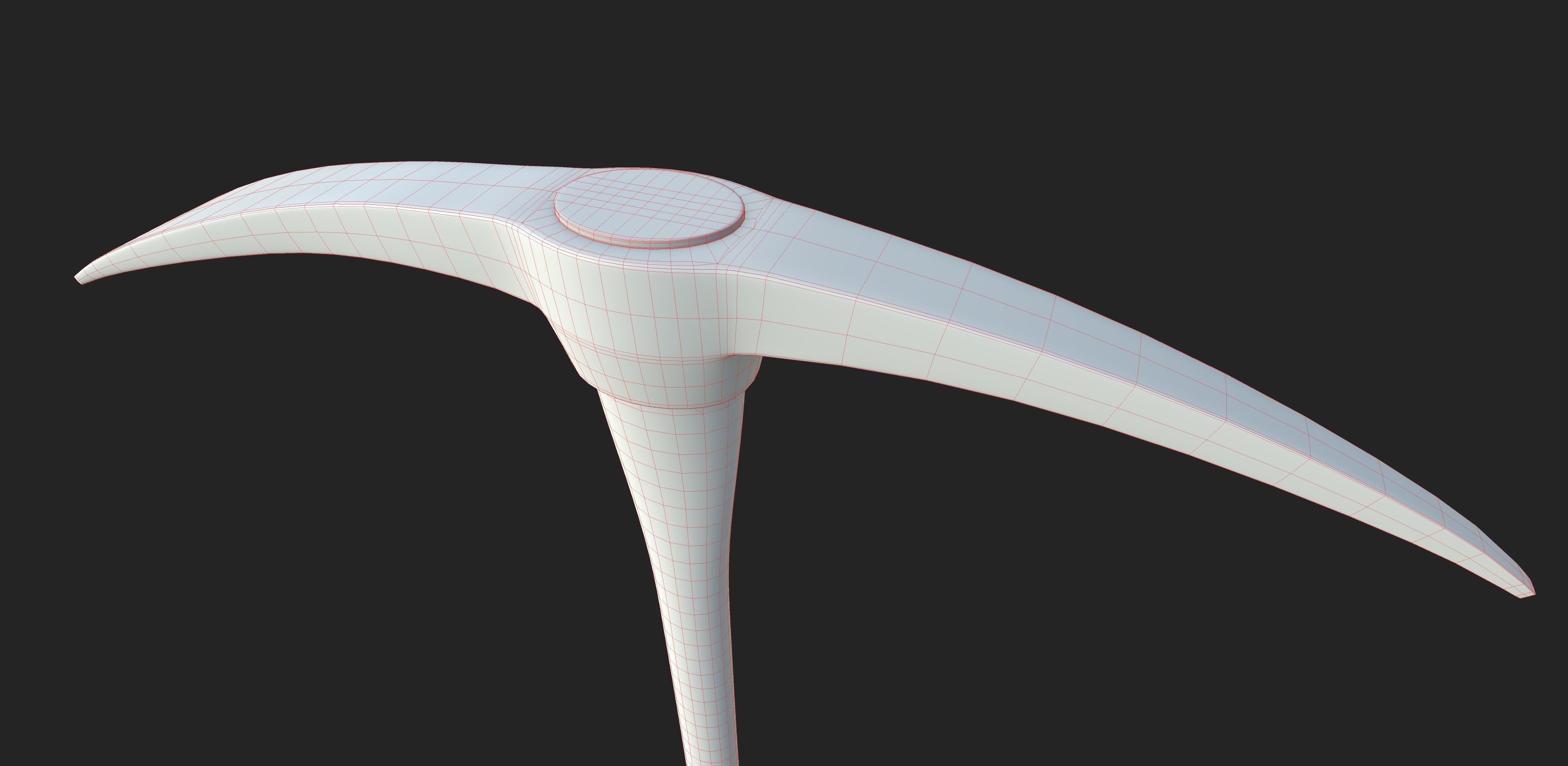 PBR Pickaxe hammer with wooden handle Low-poly 3D model_6