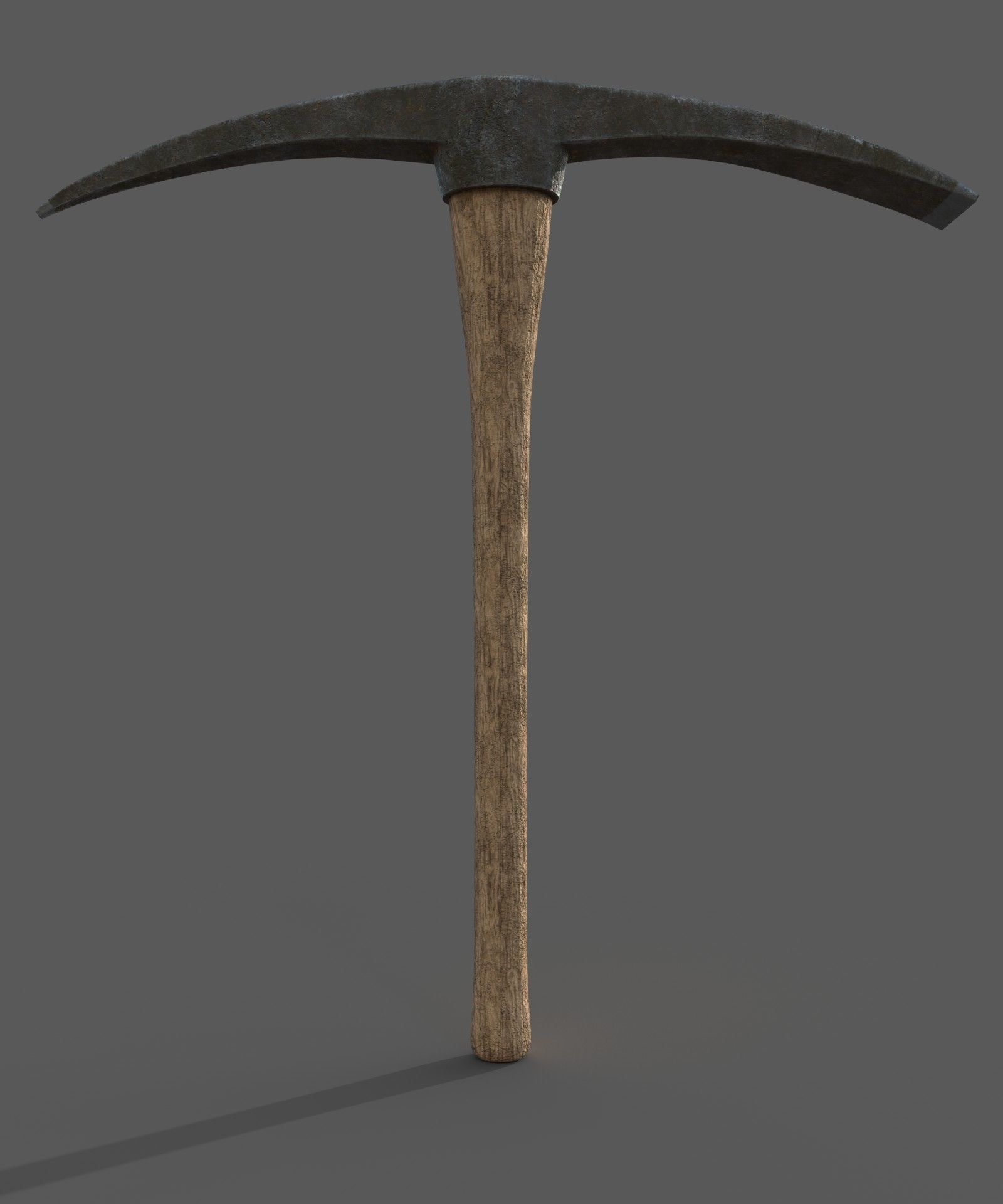 PBR Pickaxe hammer with wooden handle Low-poly 3D model_4