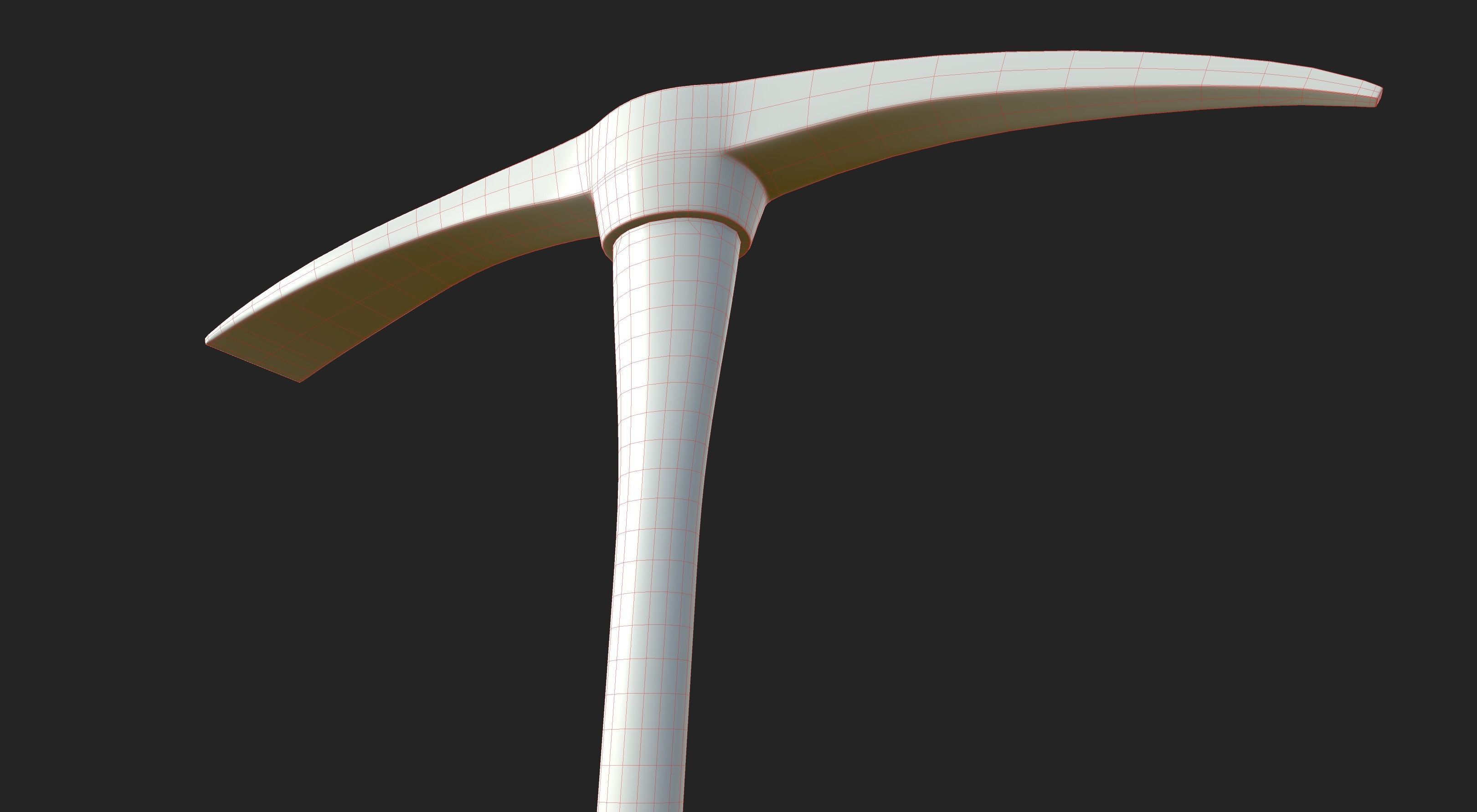 PBR Pickaxe hammer with wooden handle Low-poly 3D model_5