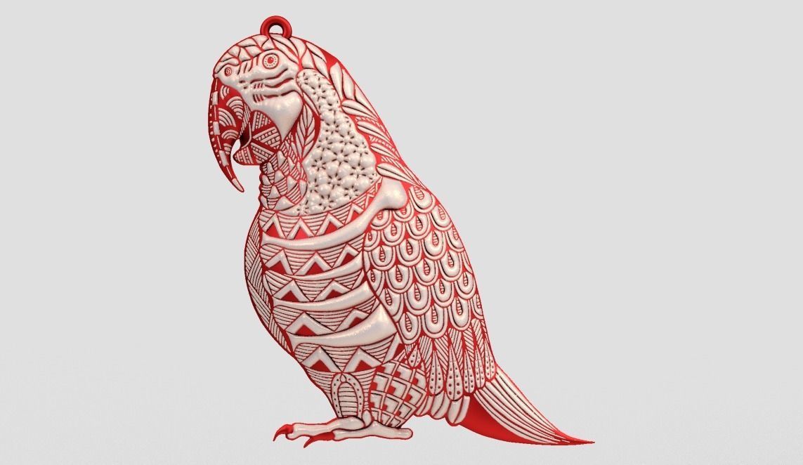 Parrot Necklace 3D print model_2