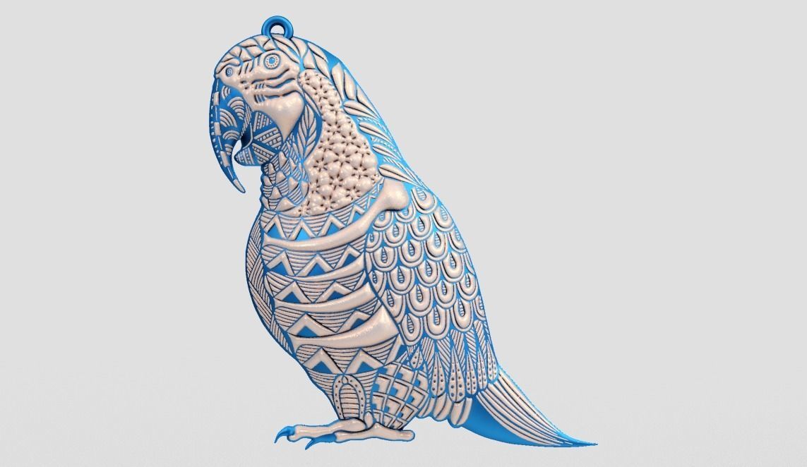 Parrot Necklace 3D print model_1