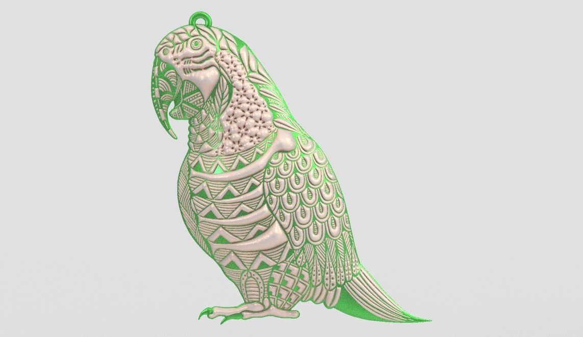 Parrot Necklace 3D print model_3