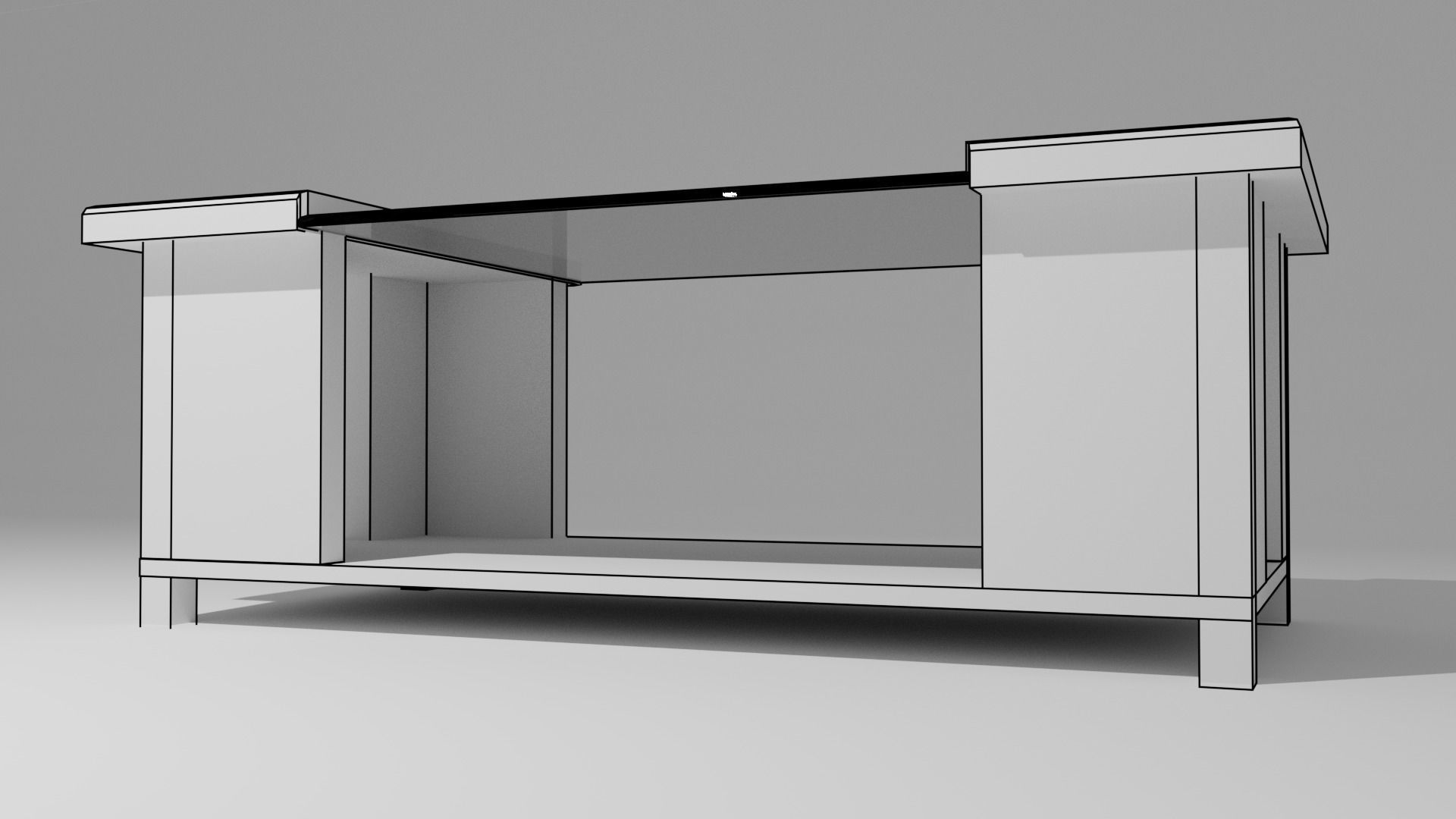 Coffee Table Low-poly 3D model_5