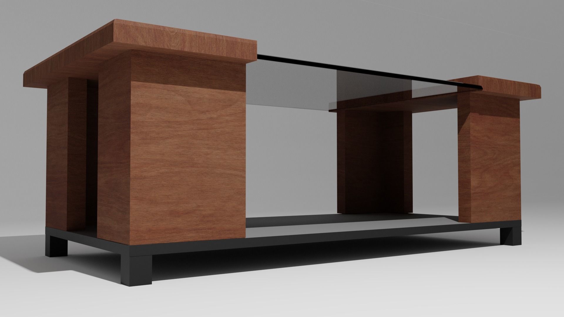 Coffee Table Low-poly 3D model_2