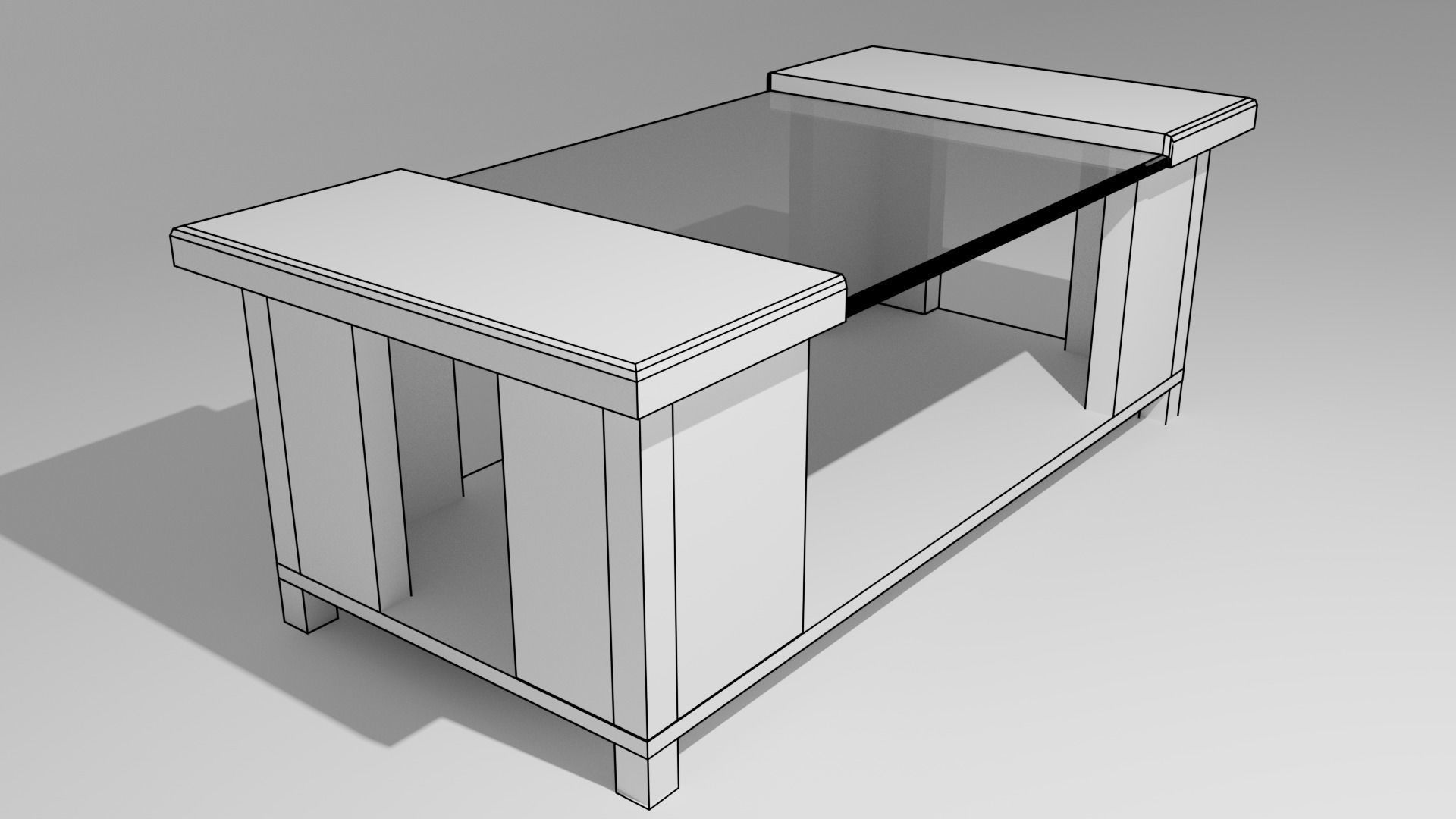 Coffee Table Low-poly 3D model_4
